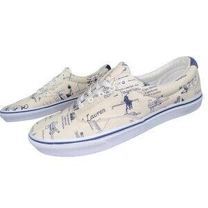 Polo Ralph Lauren Keaton Pony Shoes Canvas RLPC Nautical Mens Size 14 New